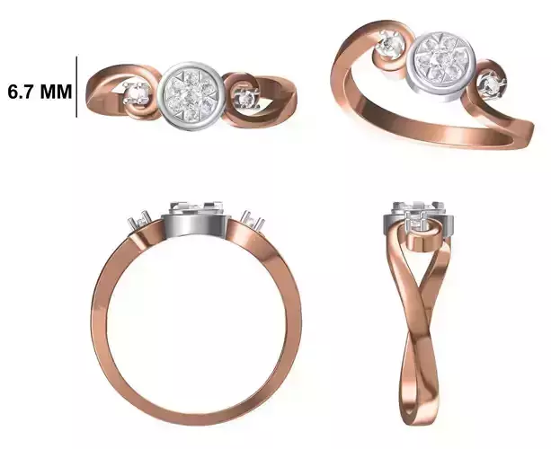 Wedding Engagement Women Ring STL FBX JCD Details