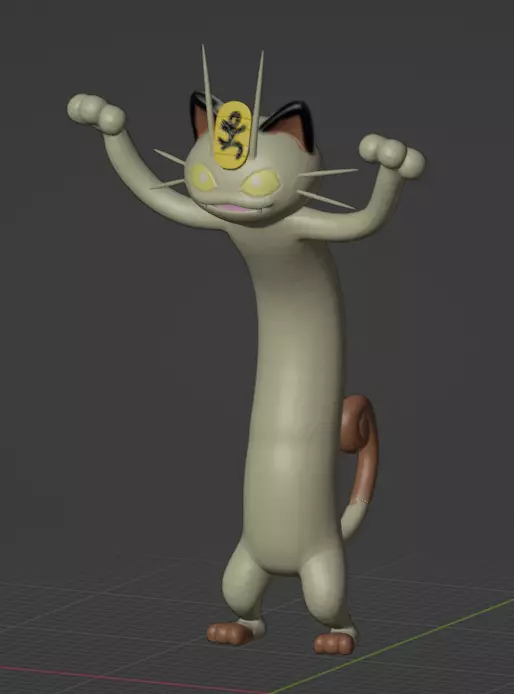 Meowth Gigantamax 3D print model_0