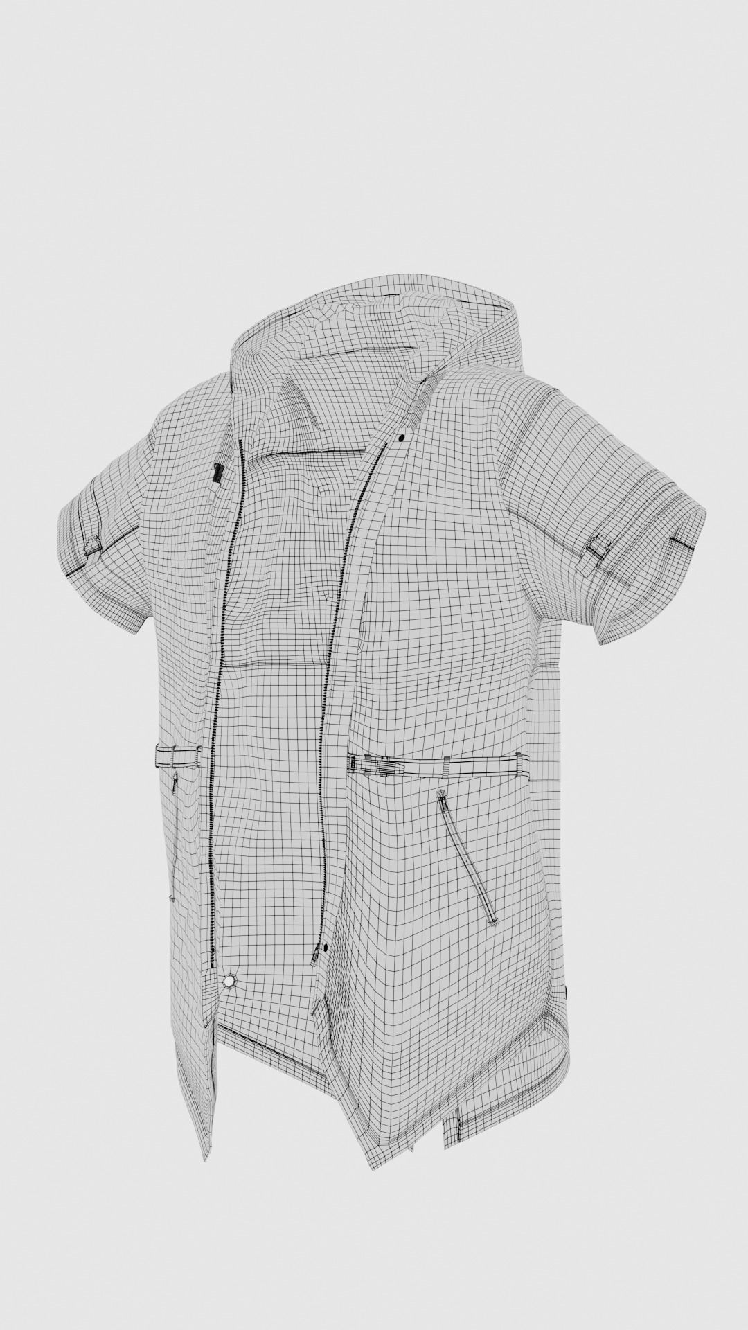 Futuristic Coat 3D model_7