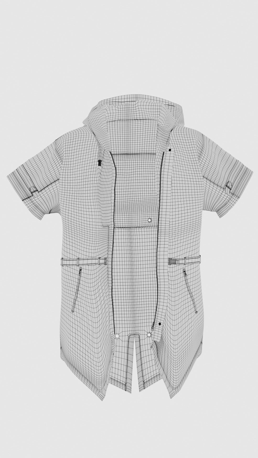 Futuristic Coat 3D model_6