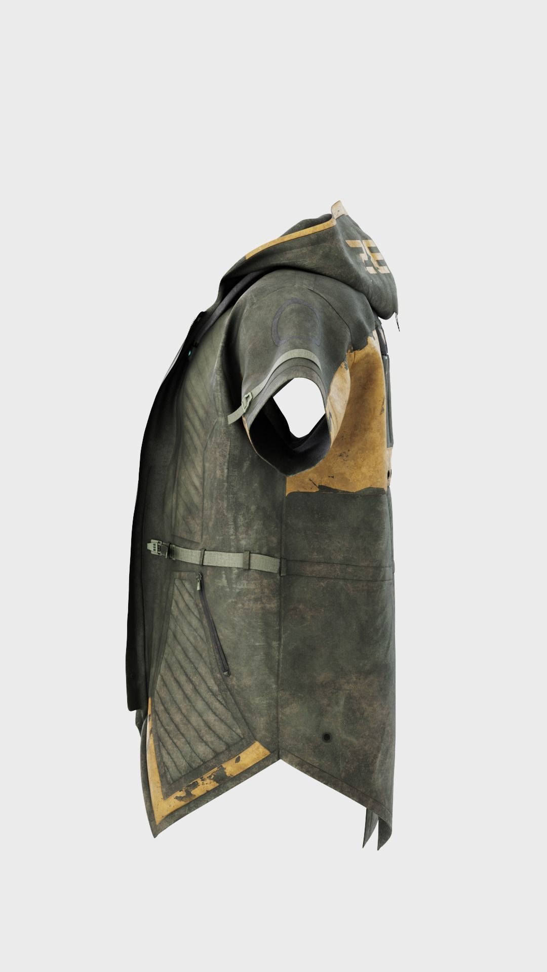 Futuristic Coat 3D model_2