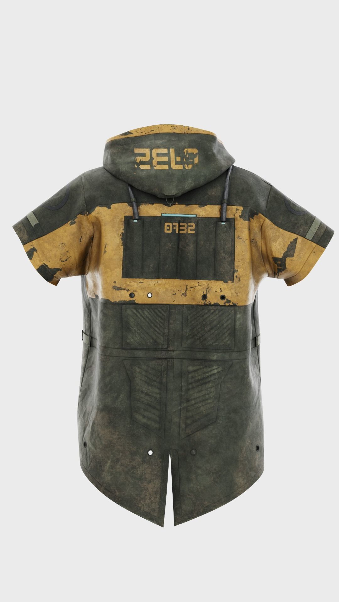 Futuristic Coat 3D model_3