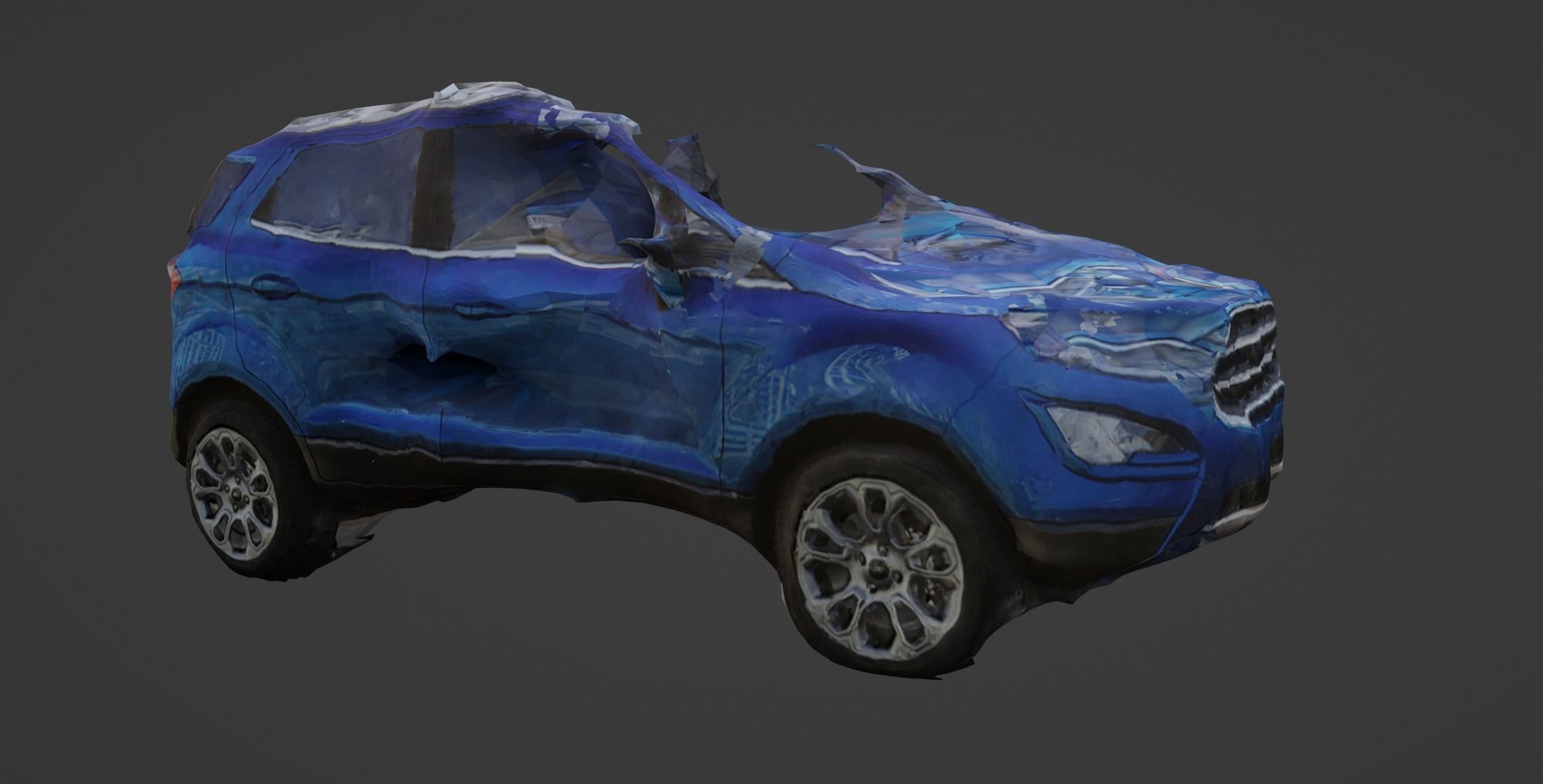 Damaged Small SUV 3D model_3