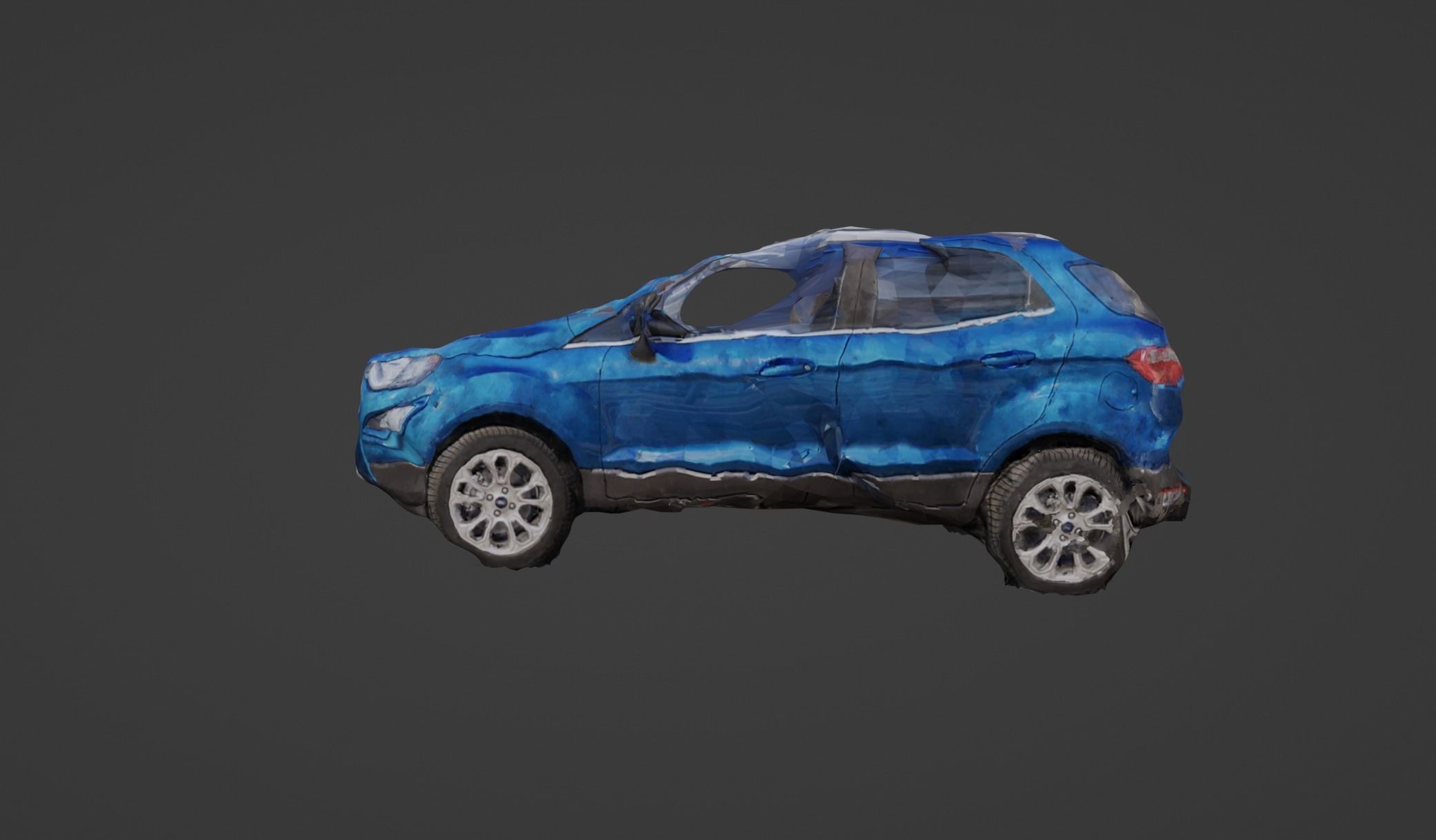 Damaged Small SUV 3D model_7