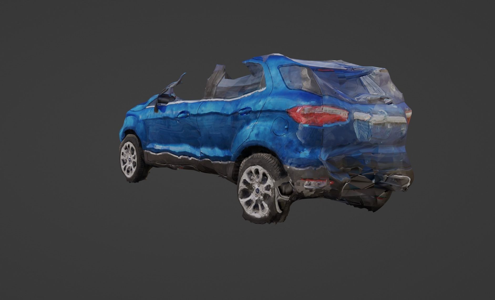 Damaged Small SUV 3D model_6