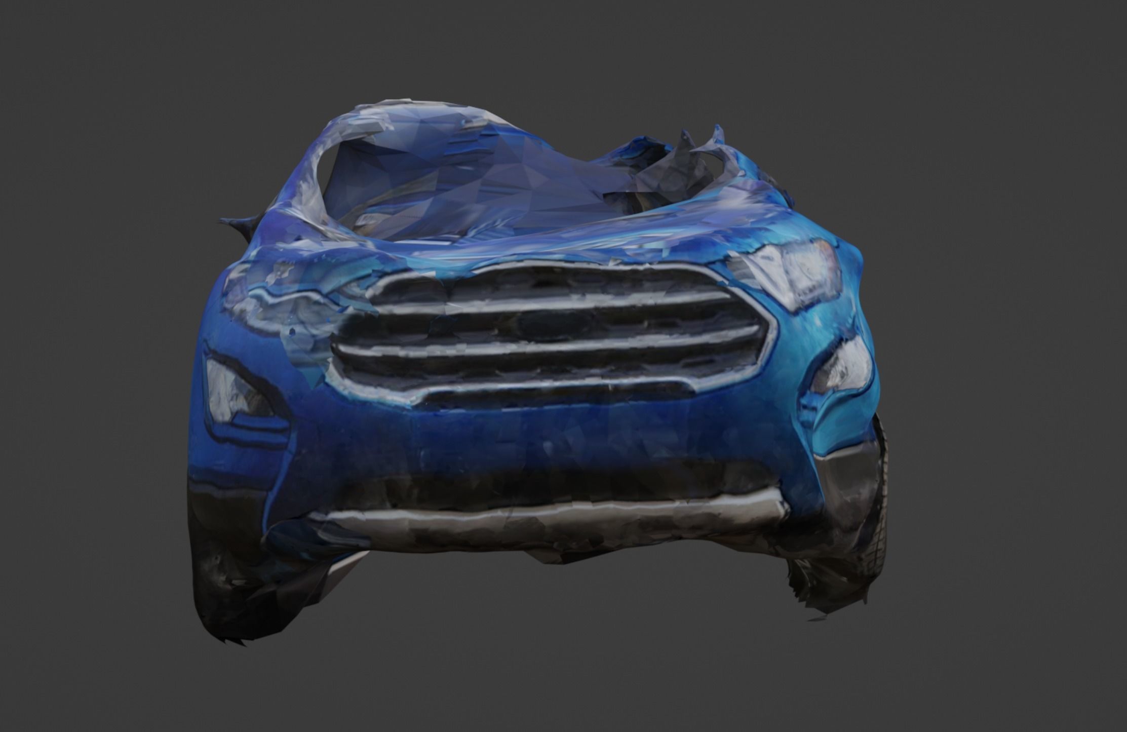 Damaged Small SUV 3D model_2