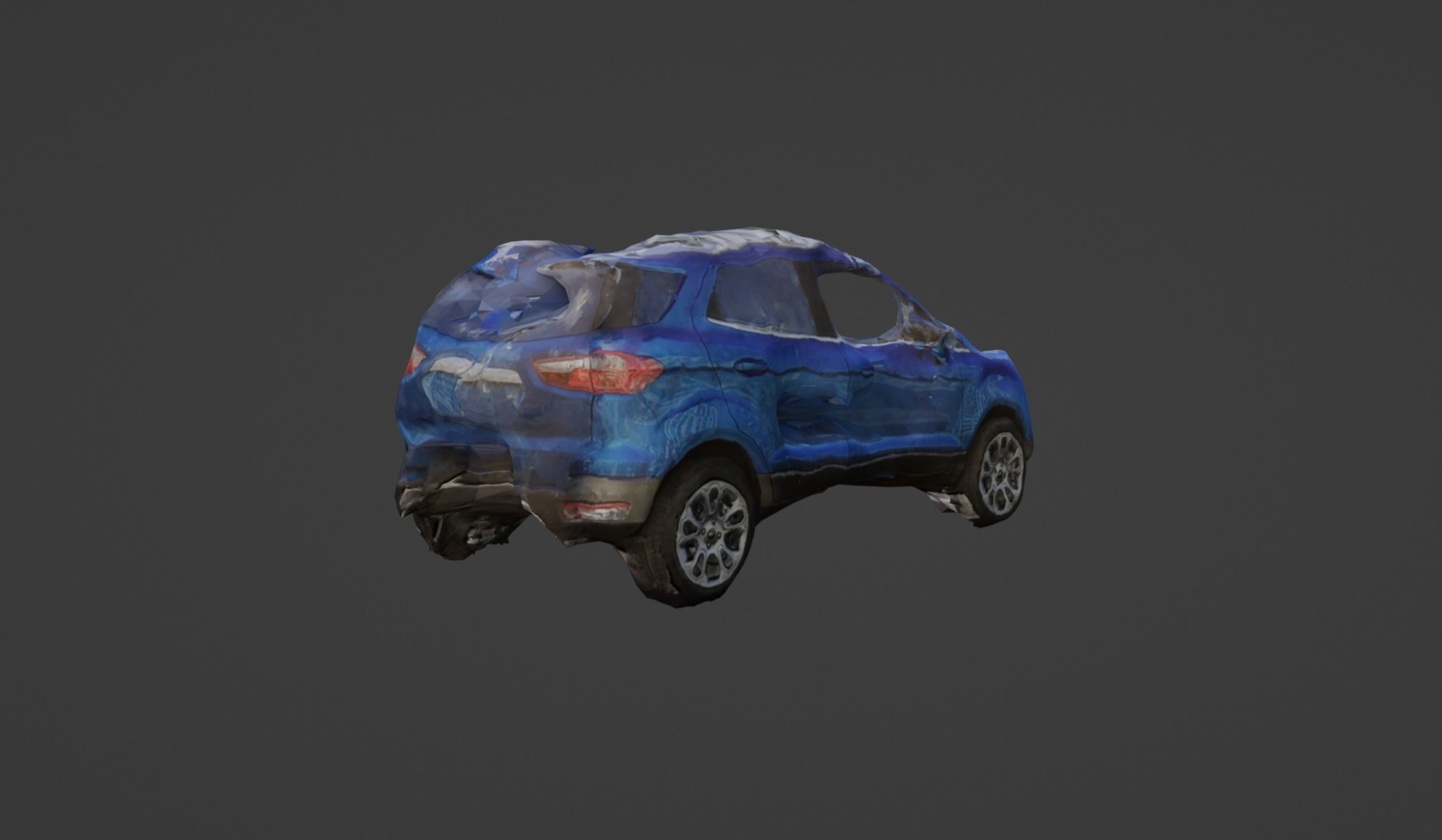 Damaged Small SUV 3D model_4