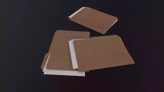 File Folders 3D Model Low-poly 3D model