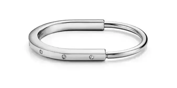 Tiffany Lock Bangle Diamond Accents 3D print model