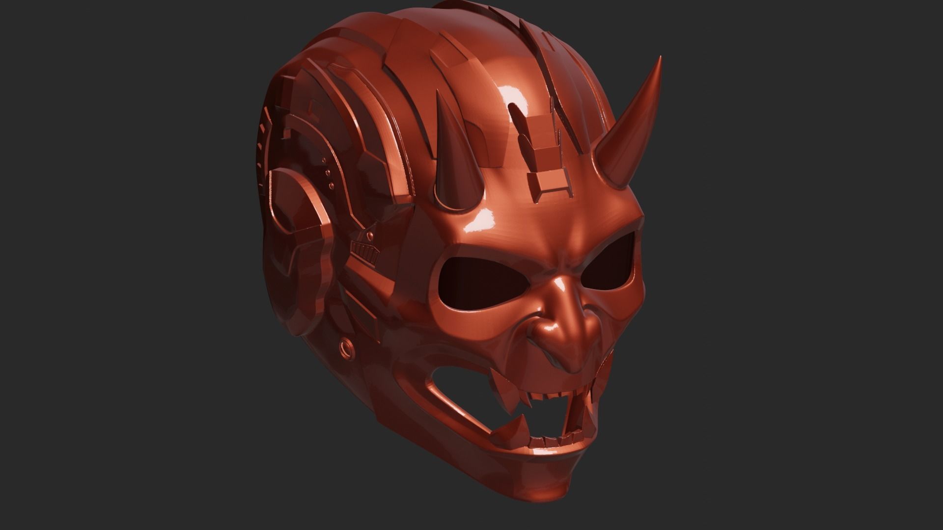 Cyber Demon 2 Helmet 3D print model_2