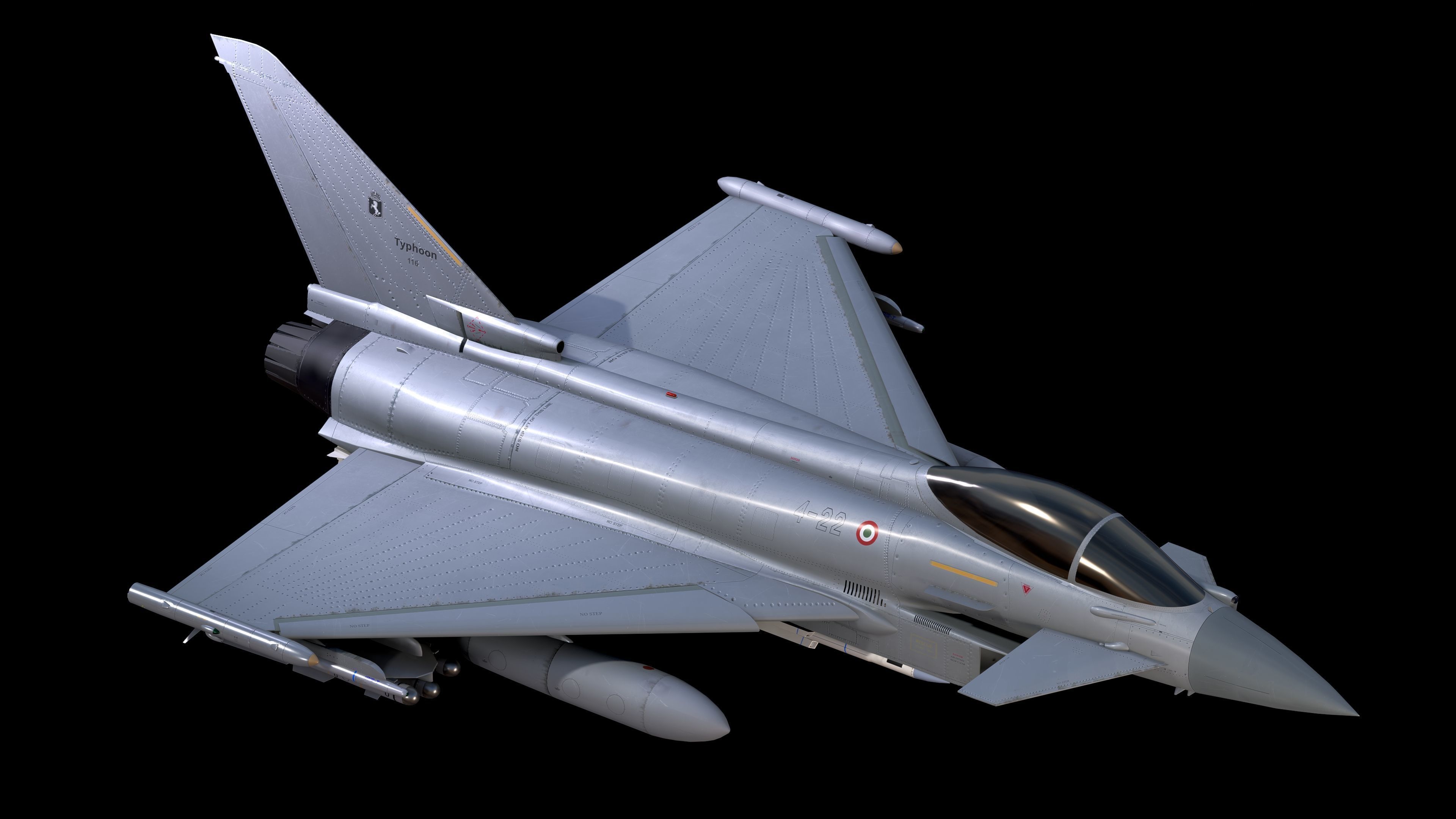 EuroFighter Typhoon - Fully Rigged- high resolution textures  Low-poly 3D model_8