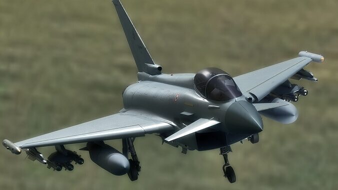 EuroFighter Typhoon - Fully Rigged- high resolution textures  Low-poly 3D model