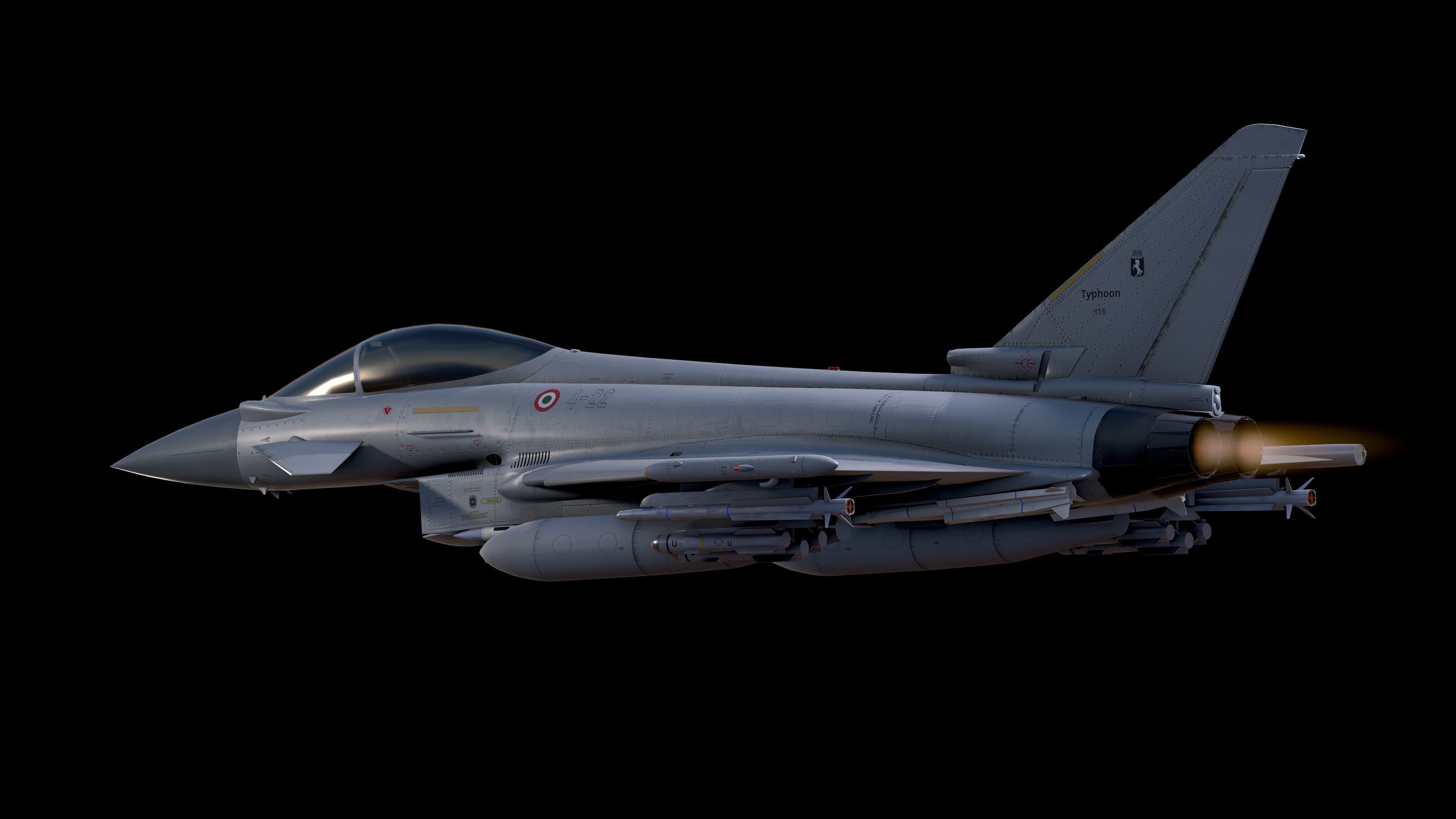 EuroFighter Typhoon - Fully Rigged- high resolution textures  Low-poly 3D model_11