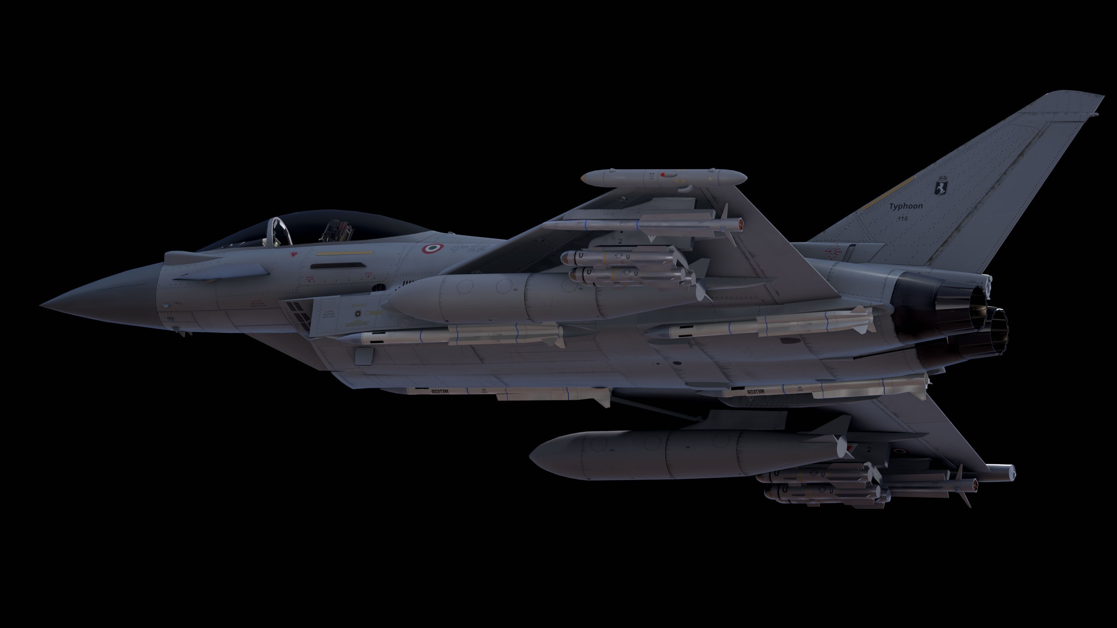 EuroFighter Typhoon - Fully Rigged- high resolution textures  Low-poly 3D model_12