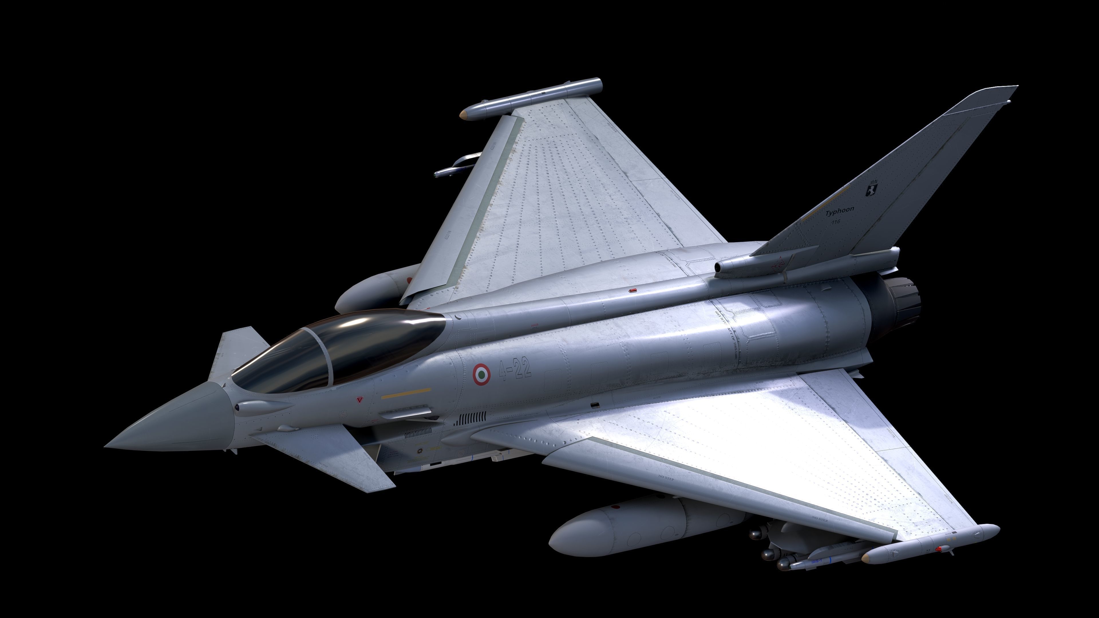 EuroFighter Typhoon - Fully Rigged- high resolution textures  Low-poly 3D model_7