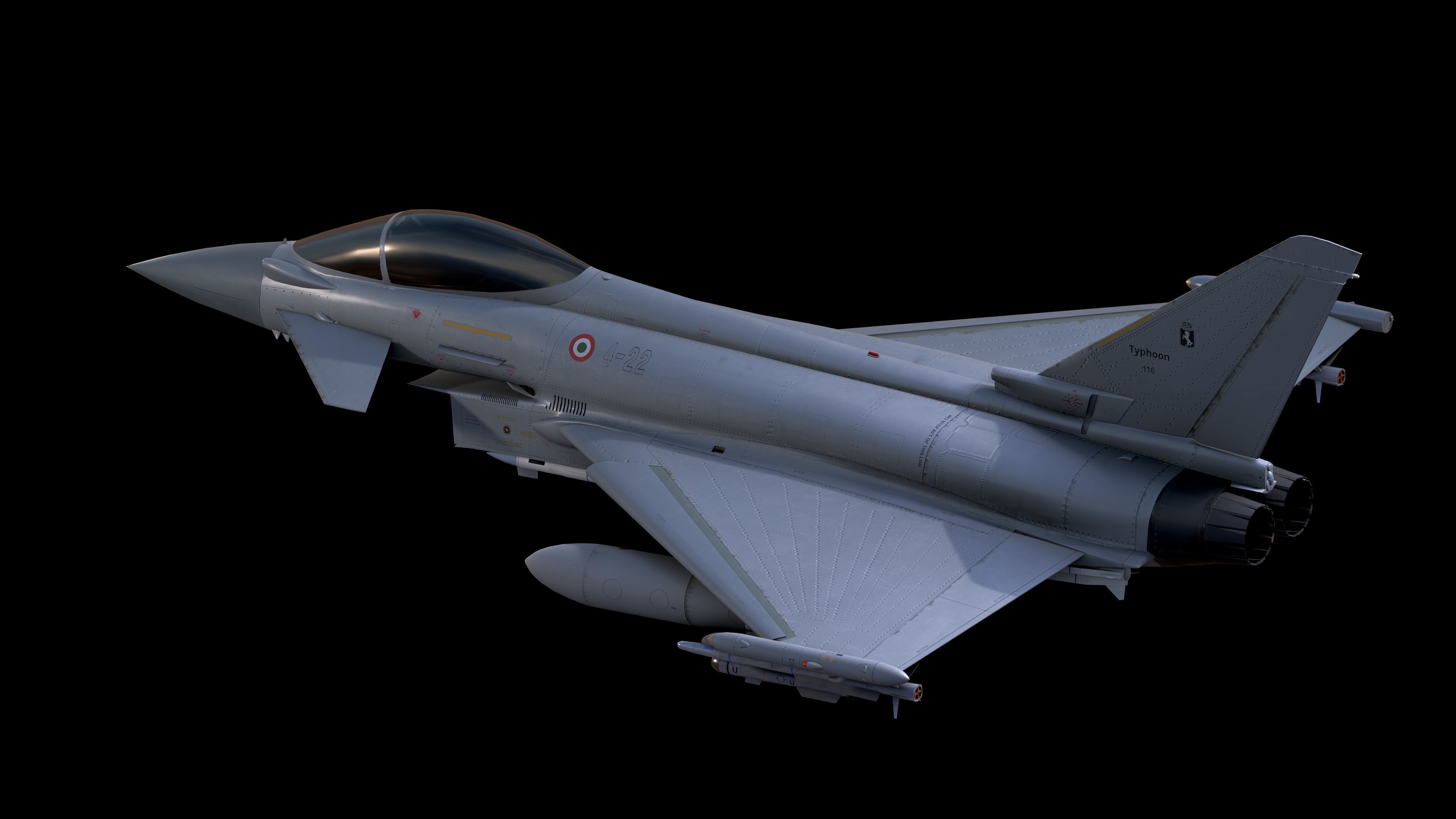 EuroFighter Typhoon - Fully Rigged- high resolution textures  Low-poly 3D model_13