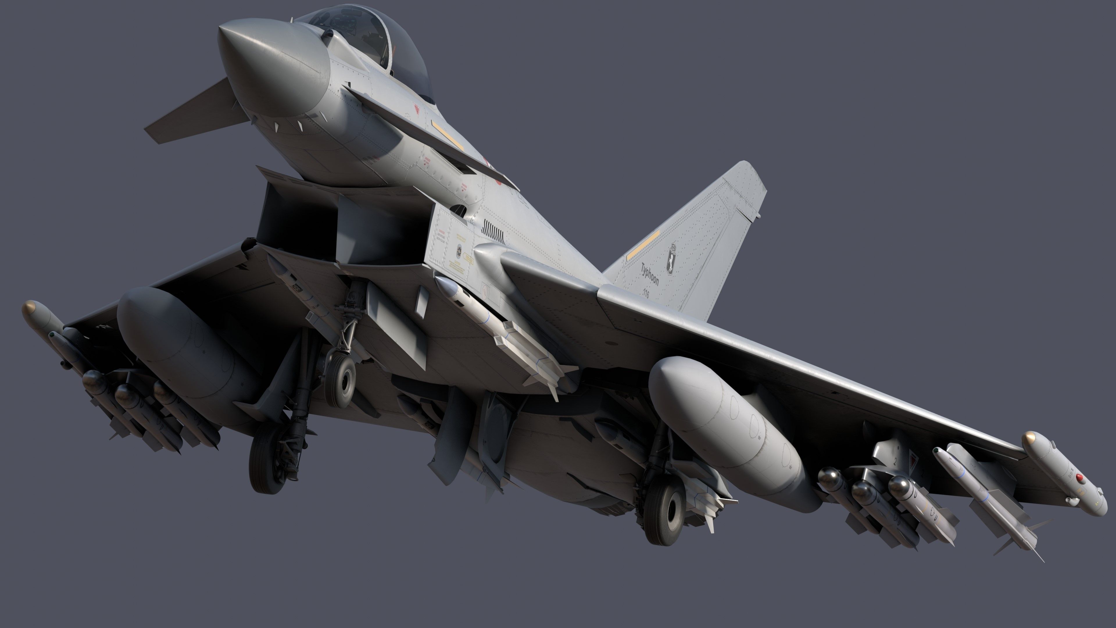 EuroFighter Typhoon - Fully Rigged- high resolution textures  Low-poly 3D model_25