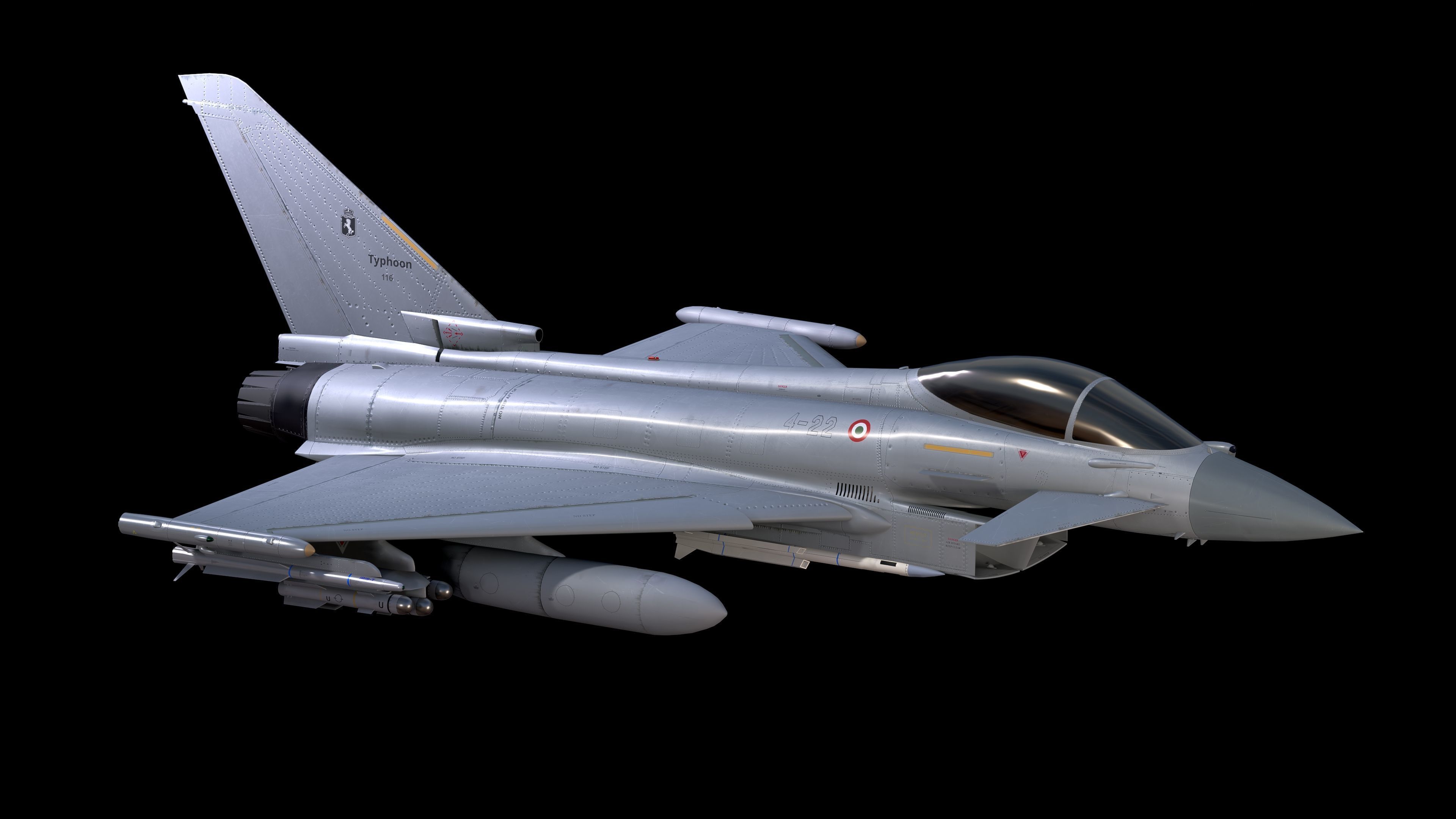 EuroFighter Typhoon - Fully Rigged- high resolution textures  Low-poly 3D model_10