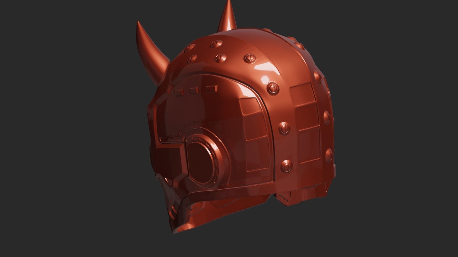 Cyber Demon Helmet 3D print model_5