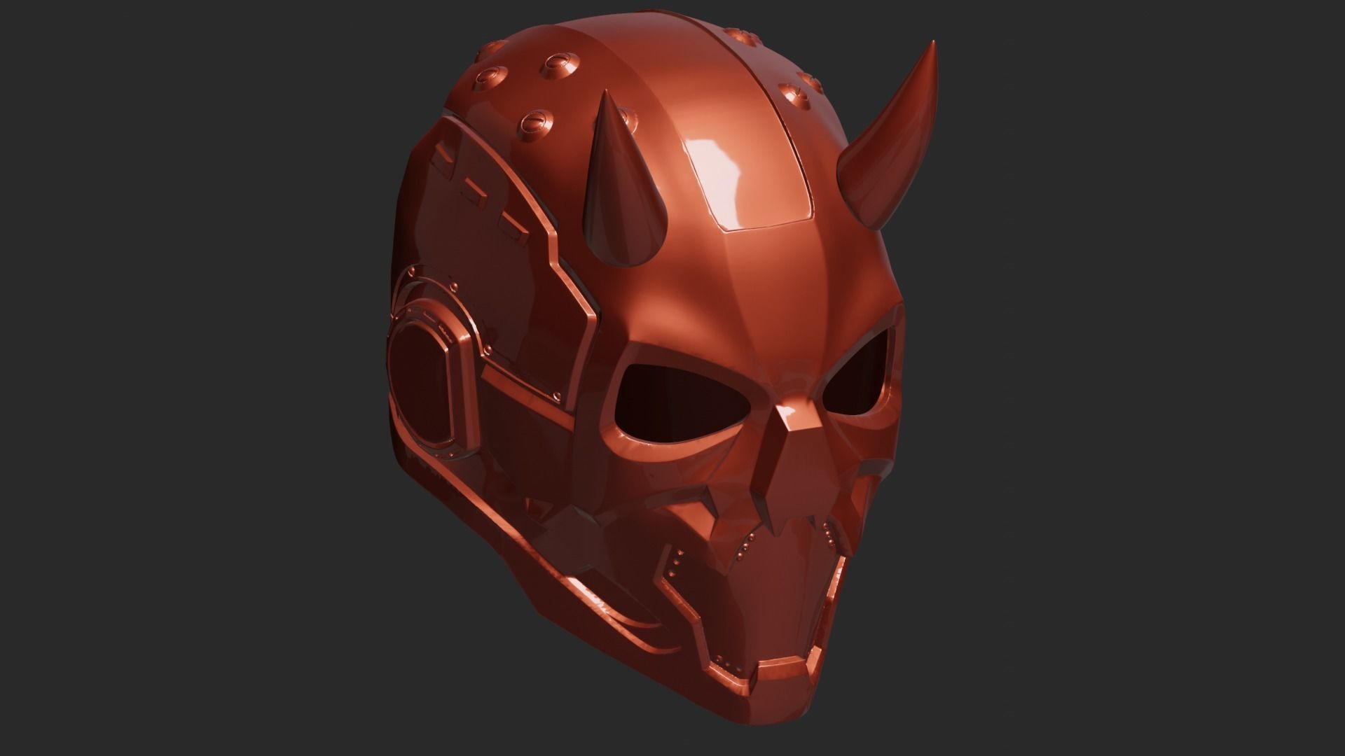 Cyber Demon Helmet 3D print model_2