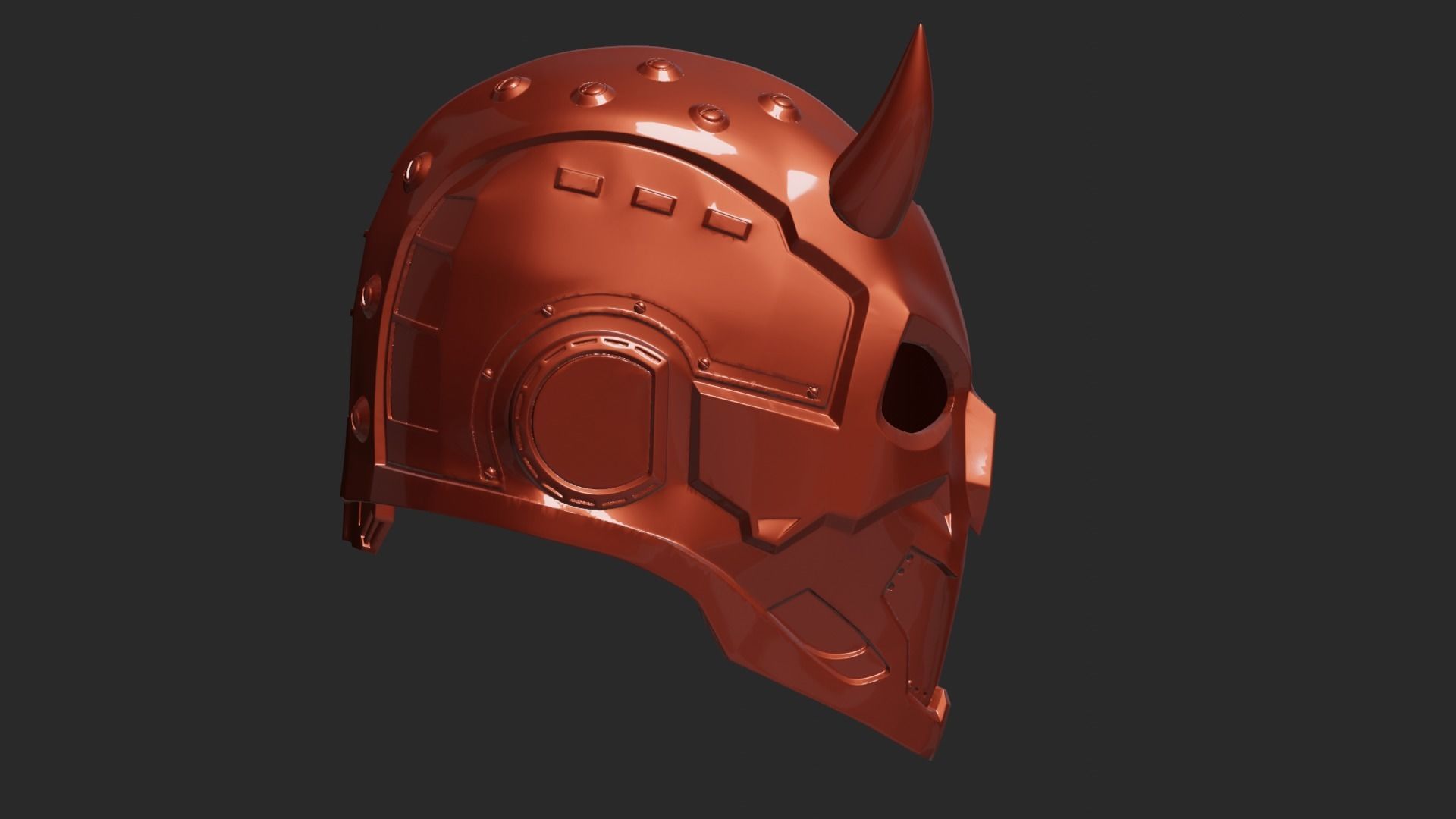 Cyber Demon Helmet 3D print model_3