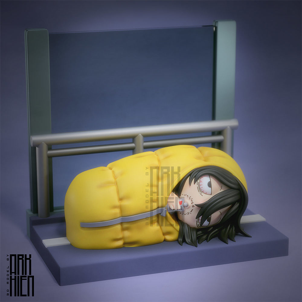 Chibi Caterpillar Aizawa AKA Eraserhead from My Hero Academia 3D model
