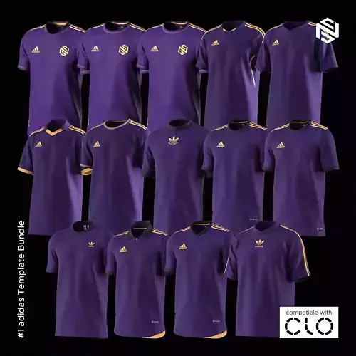 Adidas Football Shirt Templates for CLO3D  3D Model Collection