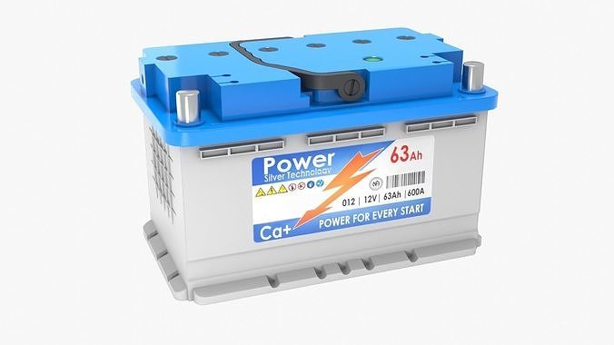 Battery Low-poly 3D model 2