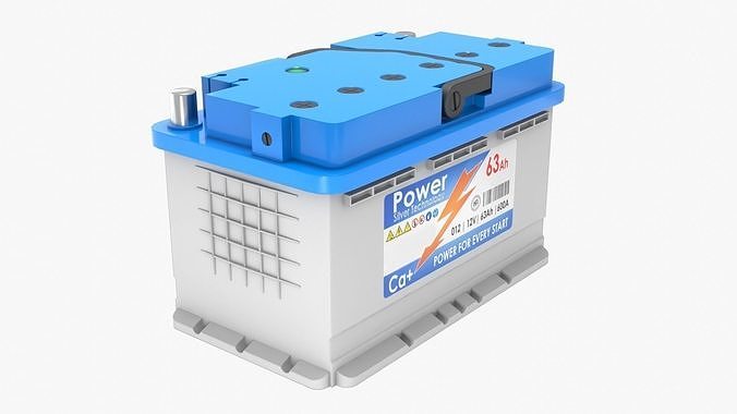 Battery Low-poly 3D model 7