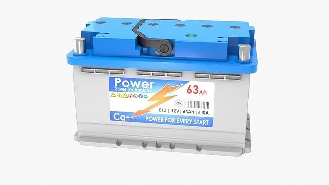 Battery Low-poly 3D model 3