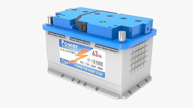 Battery Low-poly 3D model 4