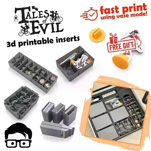 TALES OF EVIL 3D PRINTABLE INSERTS INTERNAL ORGANIZER FAST PRINT