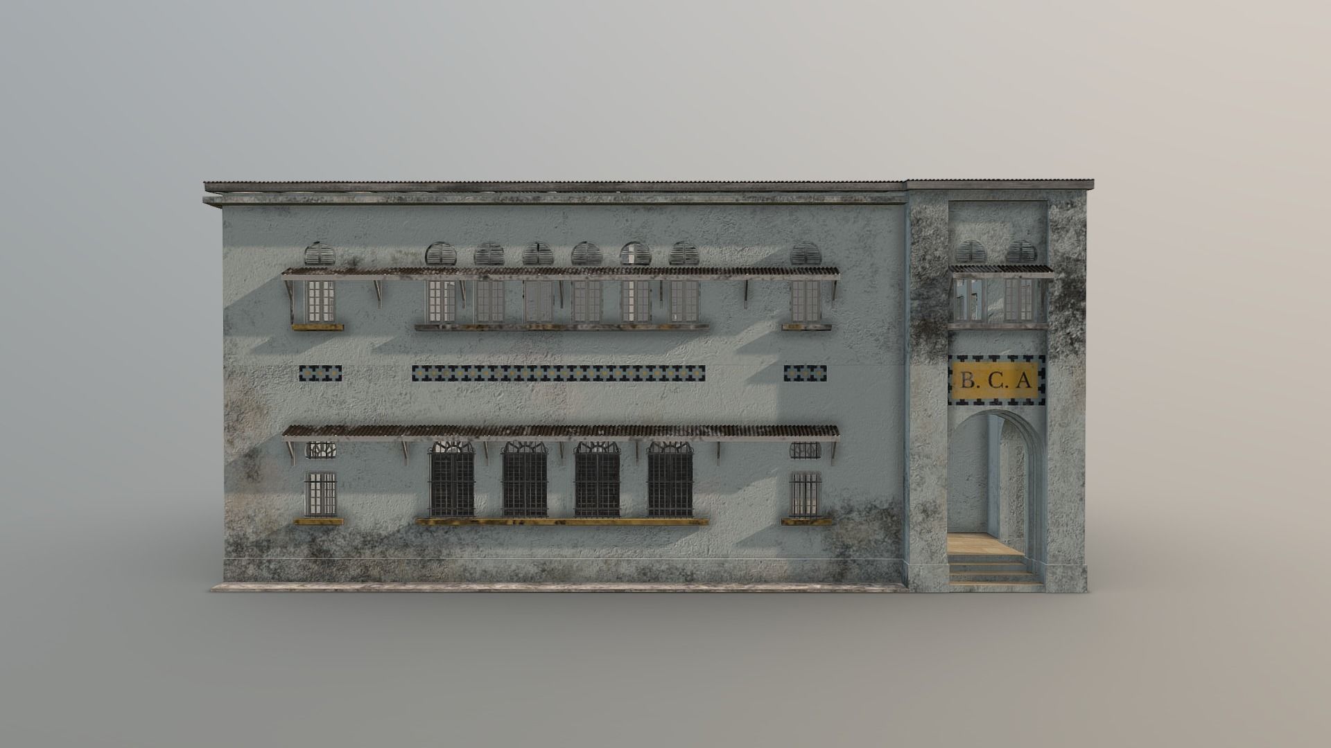 Colonial Building 3D model_8