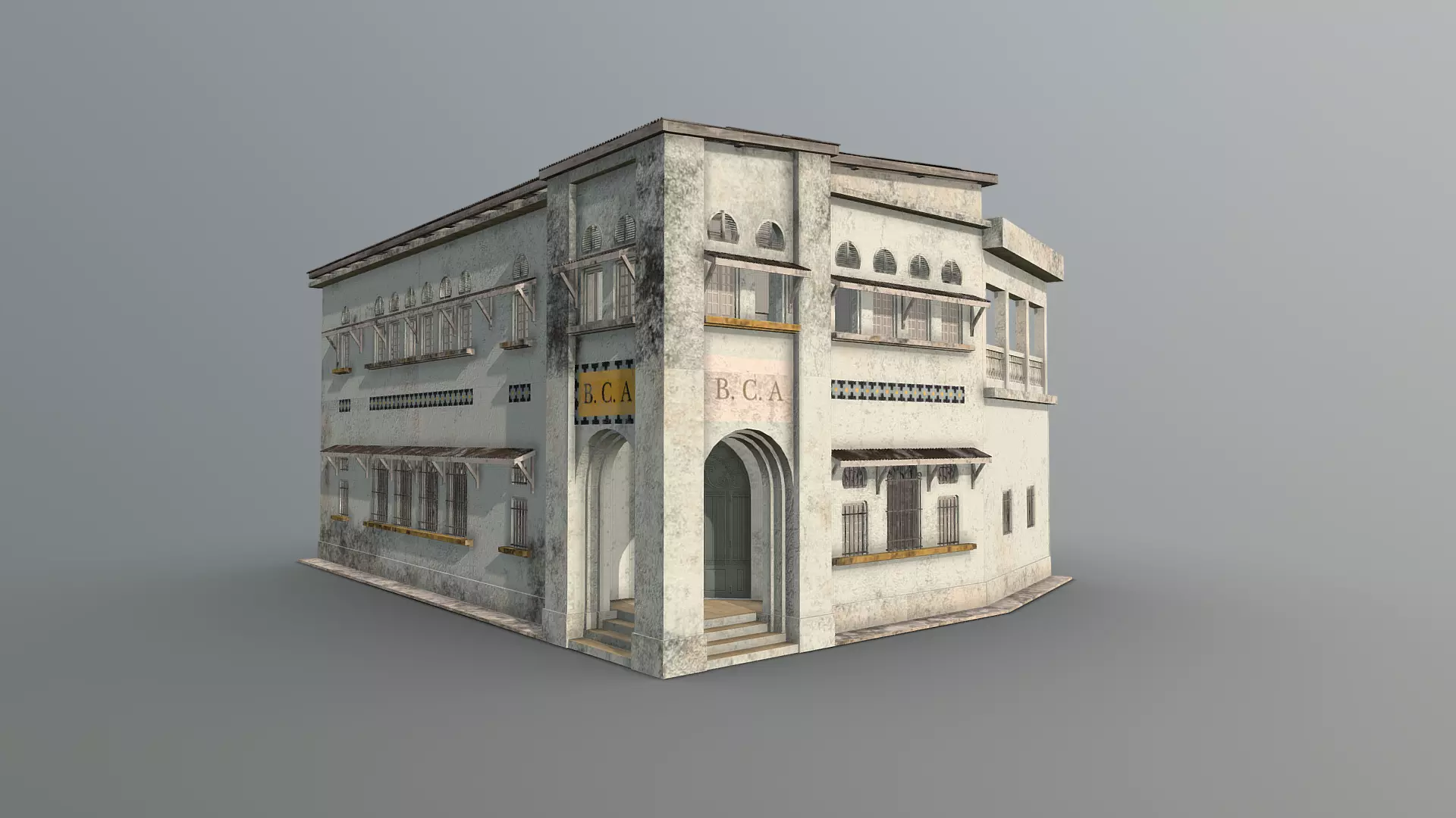 Colonial Building 3D model_0