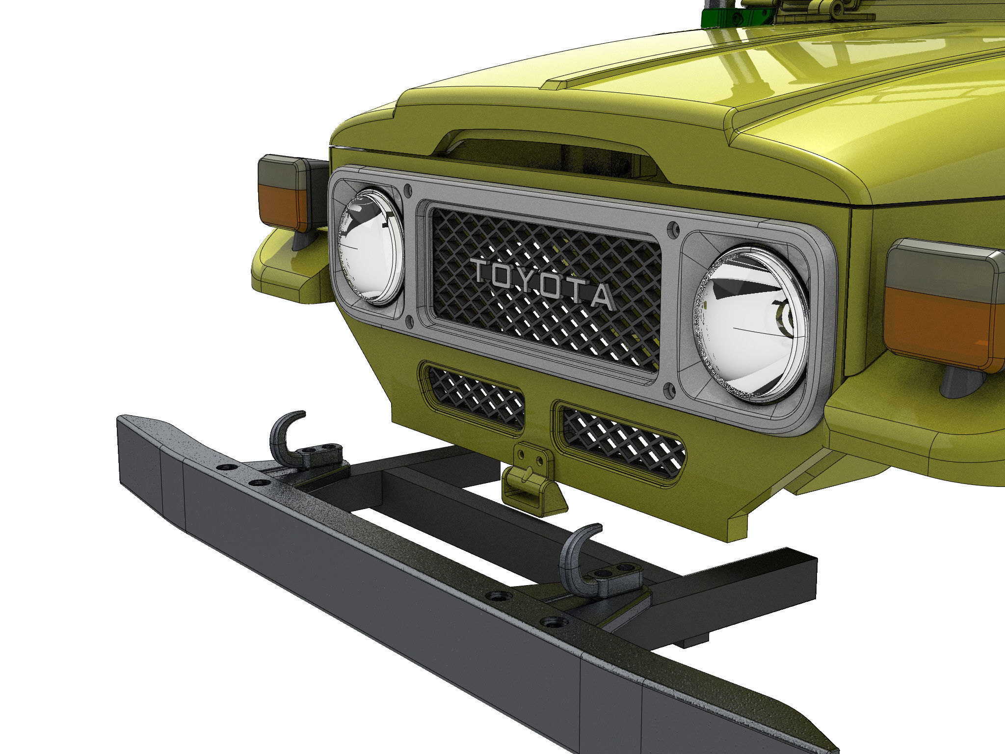 TOYOTA LAND CRUISER FJ40 SHORT WHEEL BASE RC BODY STL FILE  3D print model_3