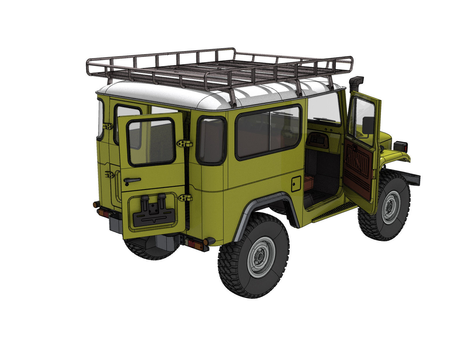 TOYOTA LAND CRUISER FJ40 SHORT WHEEL BASE RC BODY STL FILE  3D print model_11