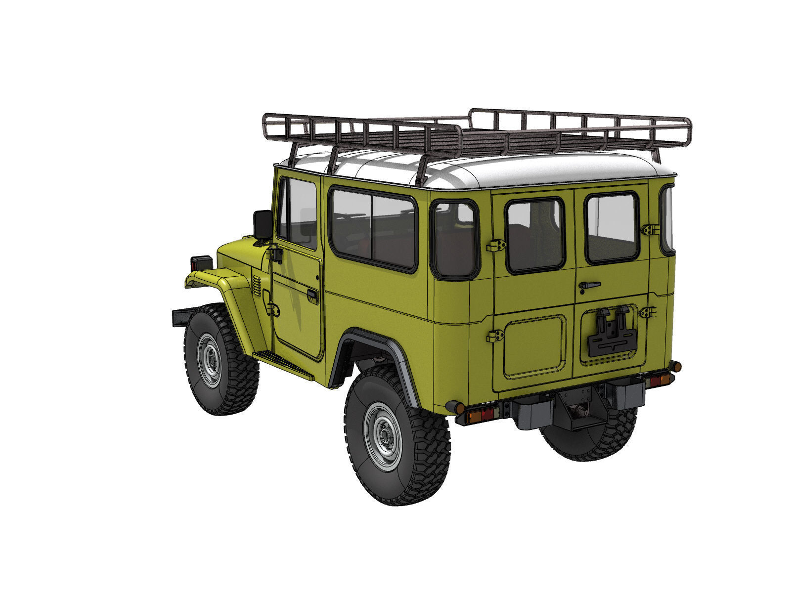 TOYOTA LAND CRUISER FJ40 SHORT WHEEL BASE RC BODY STL FILE  3D print model_14