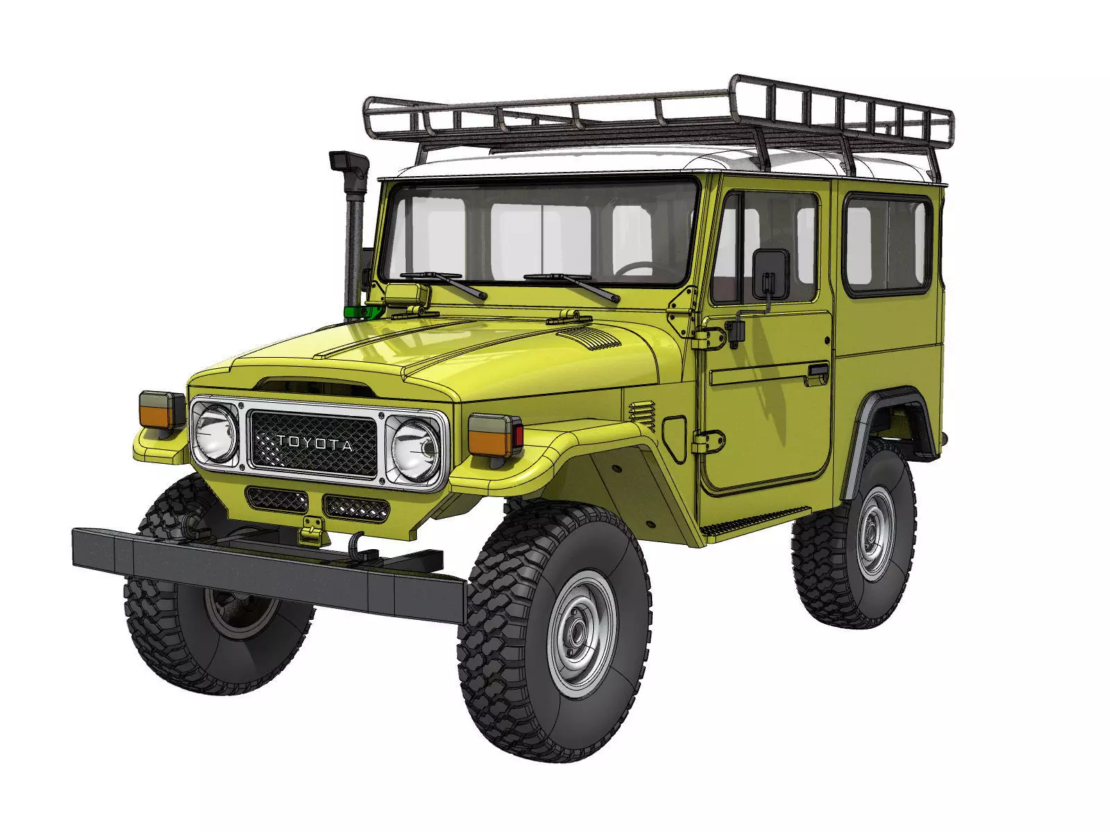 TOYOTA LAND CRUISER FJ40 SHORT WHEEL BASE RC BODY STL FILE  3D print model_0