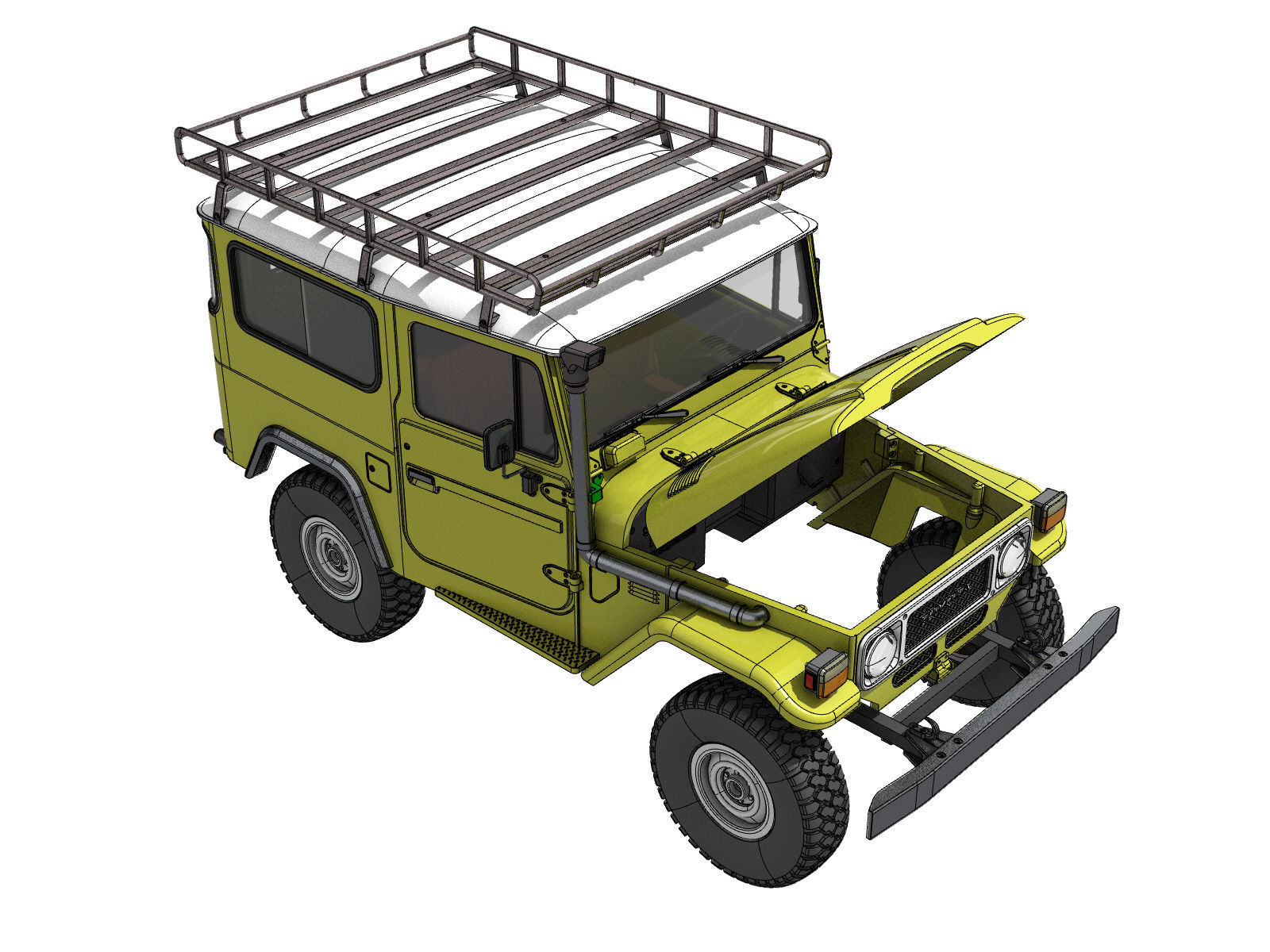TOYOTA LAND CRUISER FJ40 SHORT WHEEL BASE RC BODY STL FILE  3D print model_10