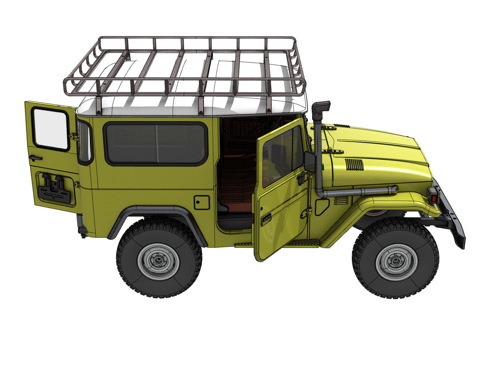 TOYOTA LAND CRUISER FJ40 SHORT WHEEL BASE RC BODY STL FILE  3D print model_9