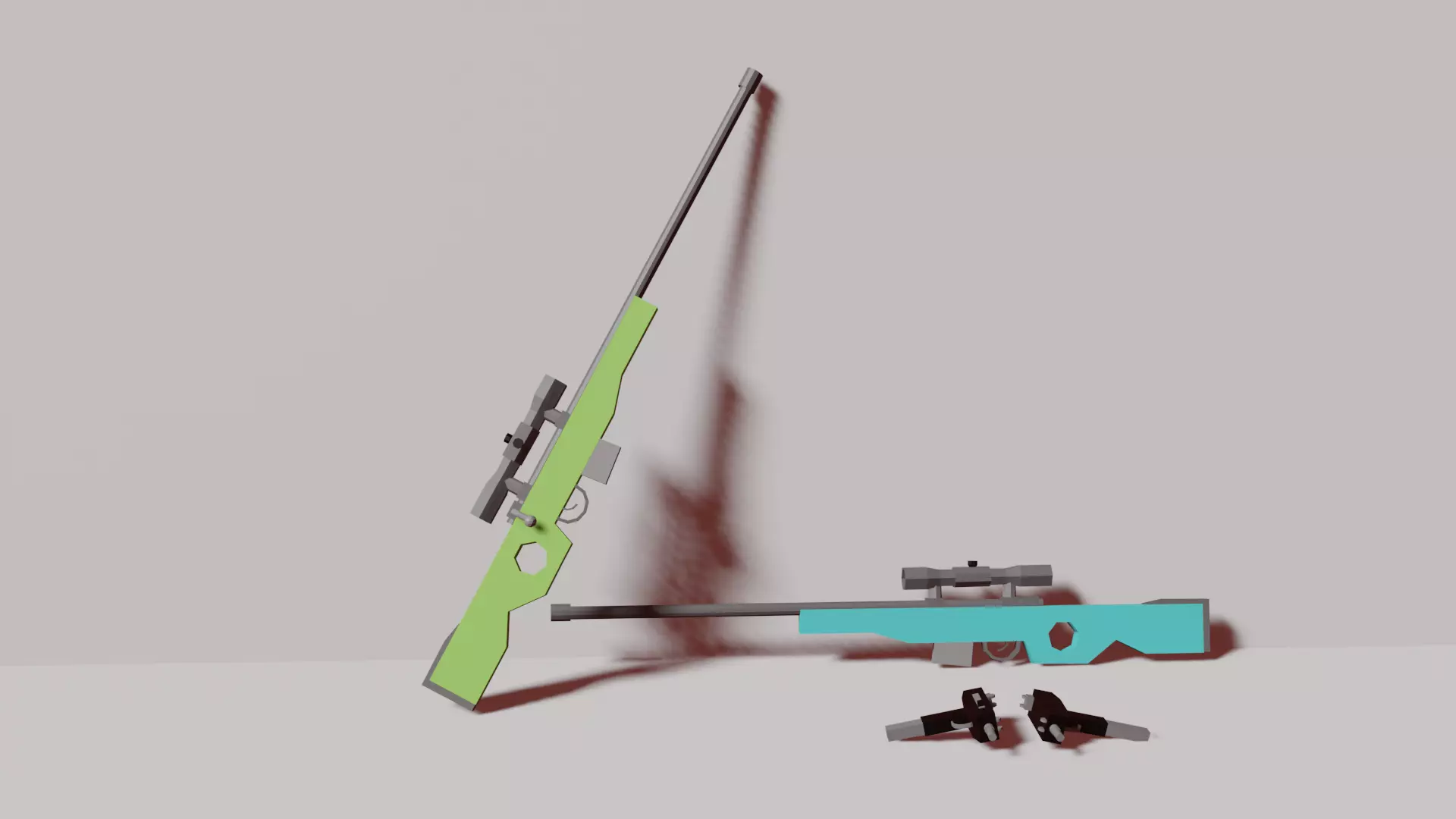 Small weapon pack Free low-poly 3D model