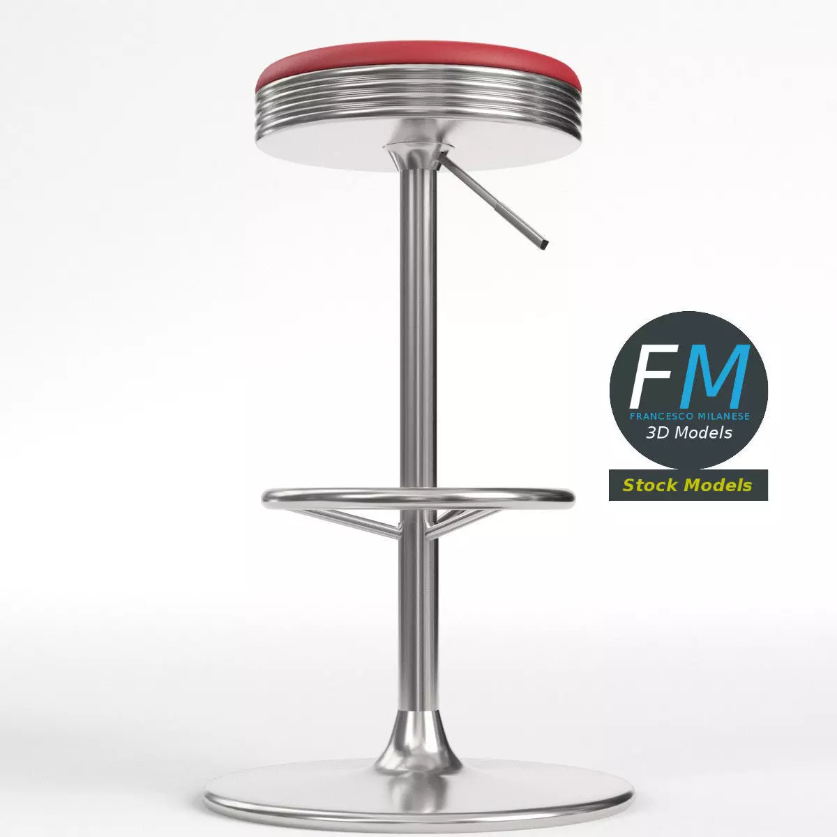 Diner stool 1 3D model_0