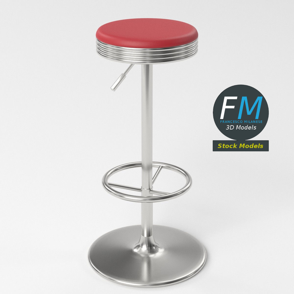 Diner stool 1 3D model_5