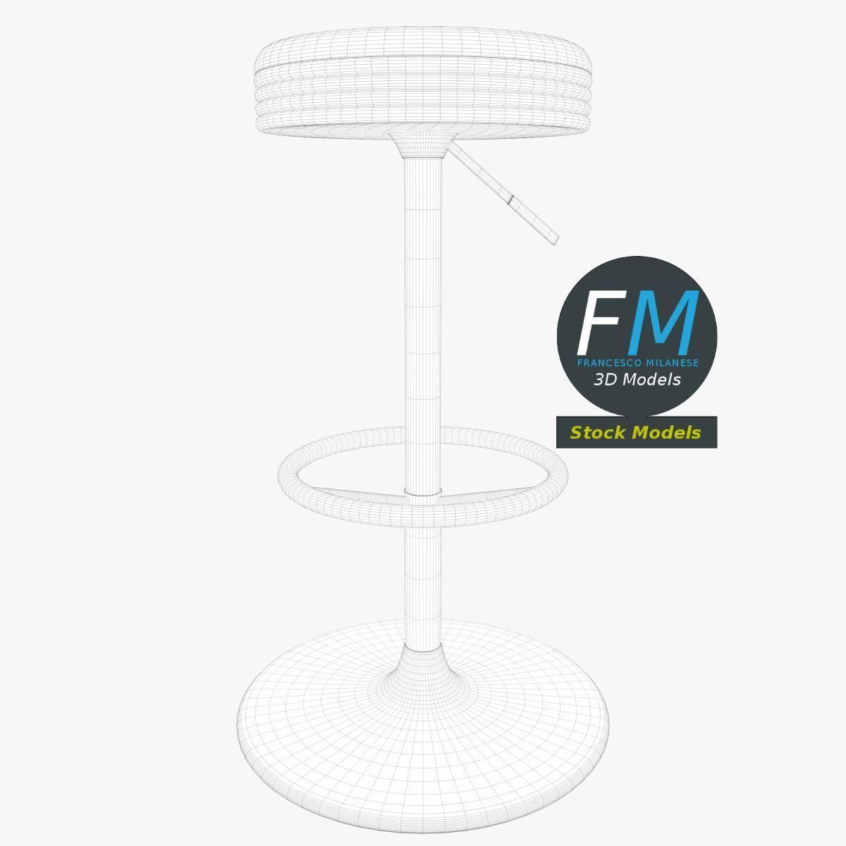 Diner stool 1 3D model_7