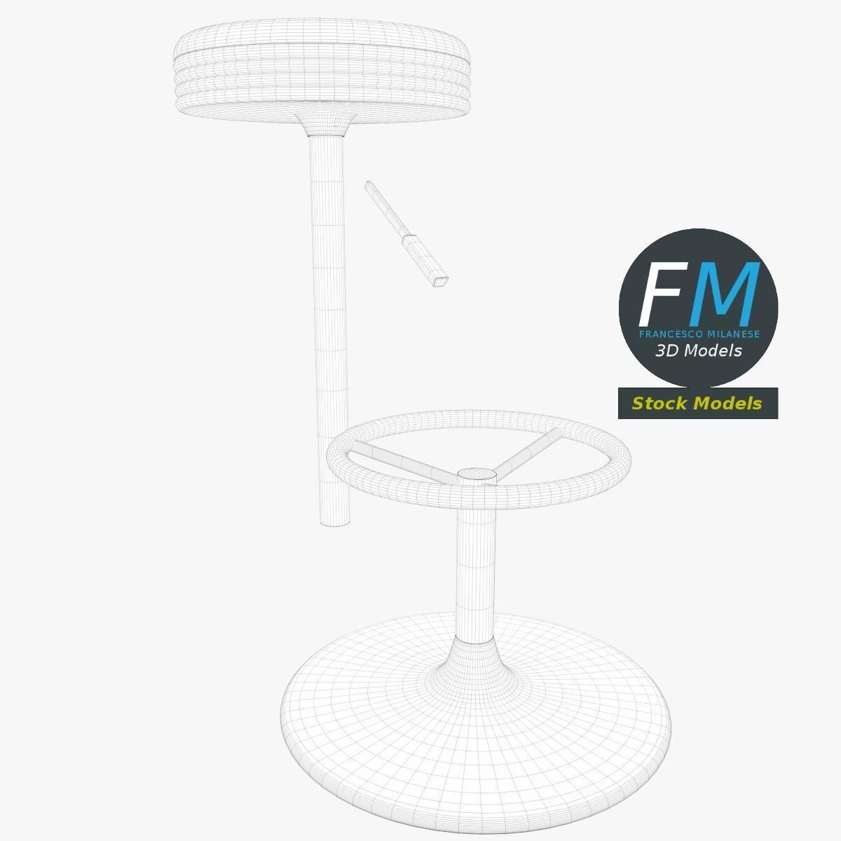Diner stool 1 3D model_8