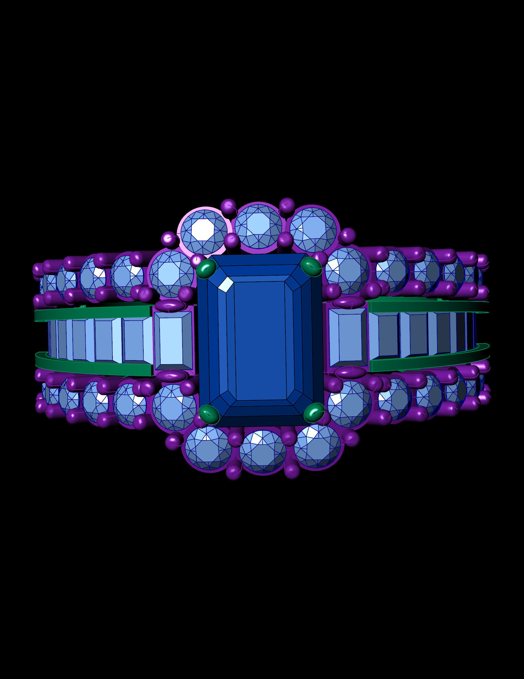 rose gold diamond ring 3d print model 3D print model_4