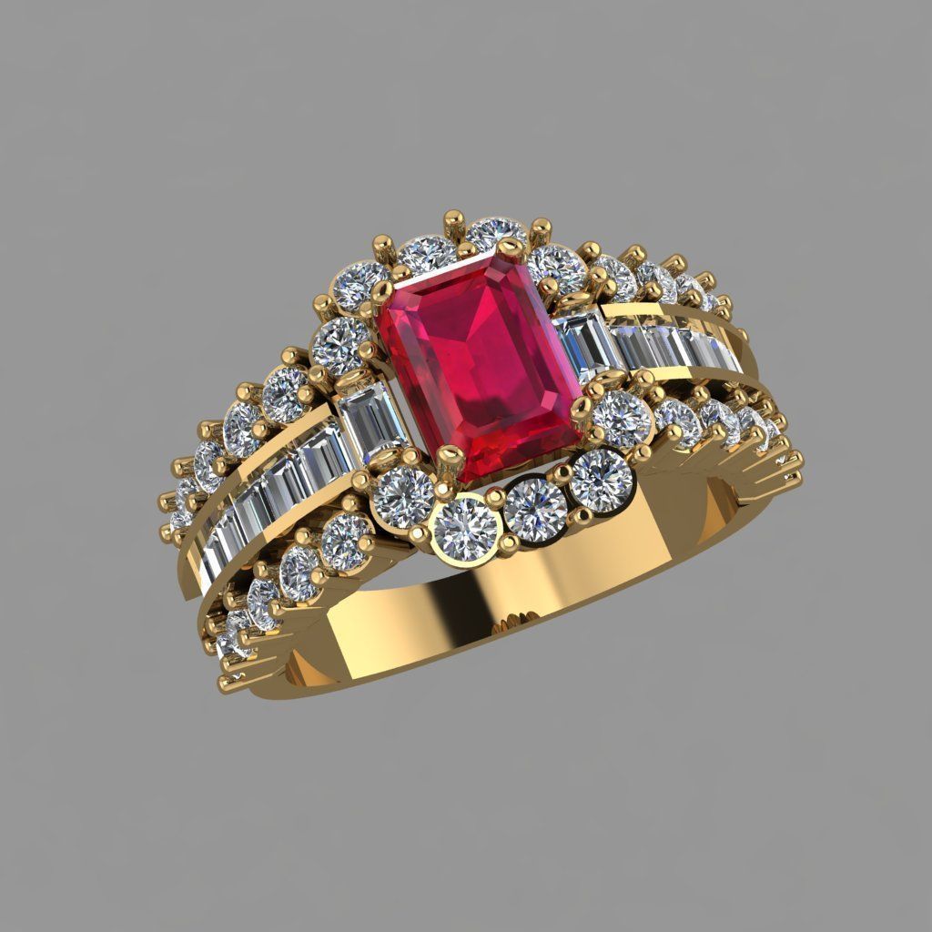 rose gold diamond ring 3d print model 3D print model_1