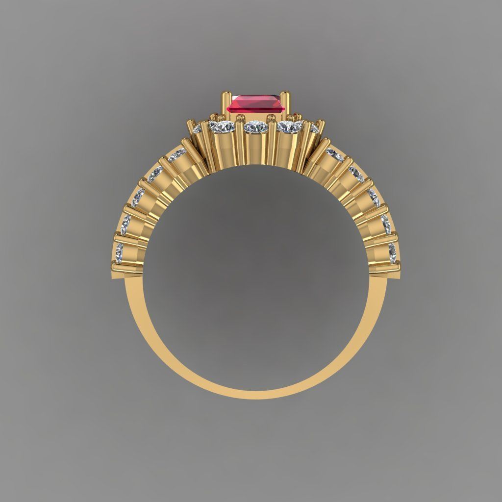 rose gold diamond ring 3d print model 3D print model_2
