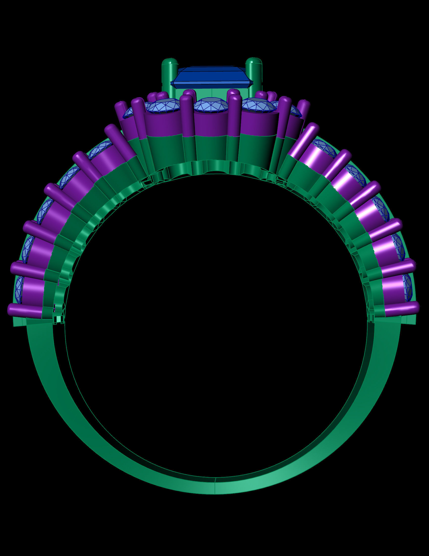 rose gold diamond ring 3d print model 3D print model_7