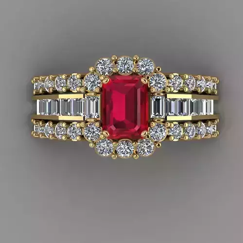 rose gold diamond ring 3d print model 